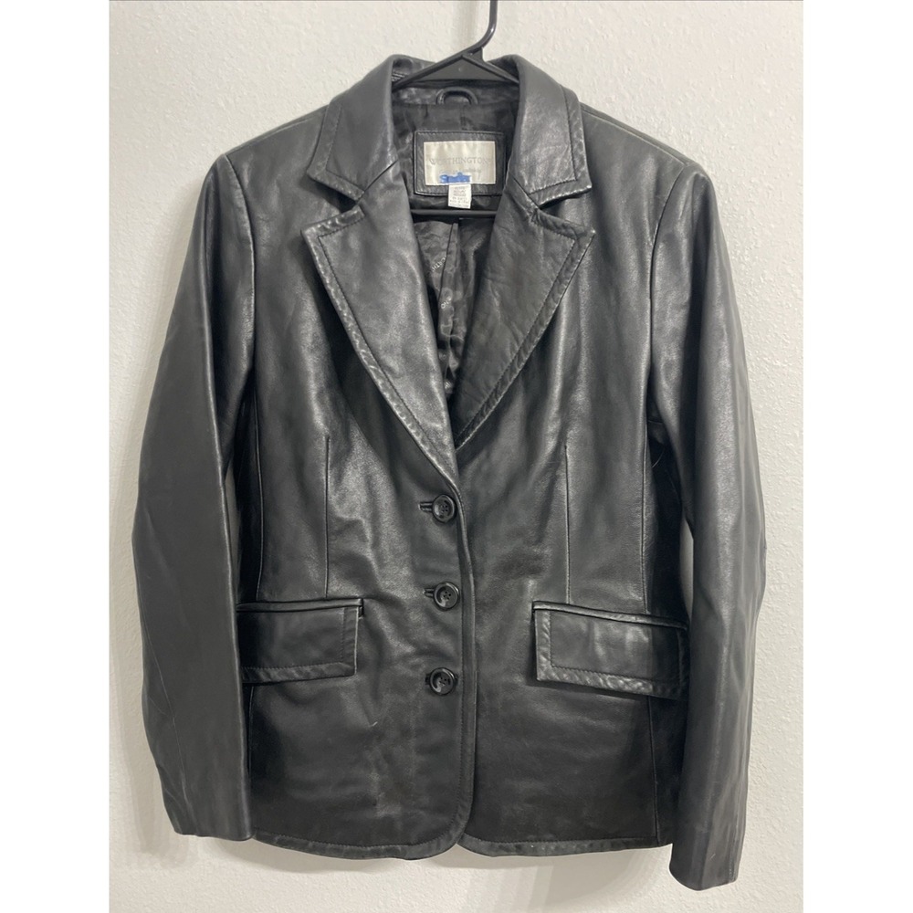 VTG Worthington‎ Industries Women's Genuine Lambskin Brown Leather Jacket PM